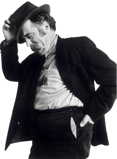 William Saroyan tipping his hat